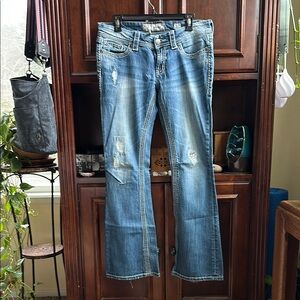 Women's Blue Distressed Jeans